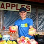 Mark Whittear of Wave Hill Farm, show the huge Wolf River cooking apples grpwn on the farm. - Jan Mangan